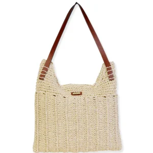 Natural, Paper Crochet Shoulder Tote | CE6708 A