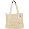Natural, Paper Crochet Shoulder Tote | CE6697 A