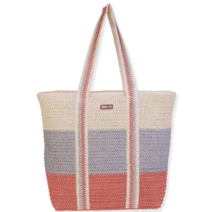 Natural, Paper Crochet Shoulder Tote | CE6691 A