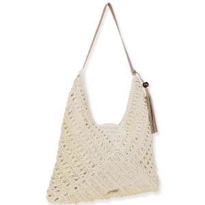 Natural, Paper Crochet Shoulder Tote | CE6707 A