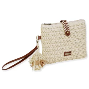 Natural, Paper Straw Clutch | CE6724 A