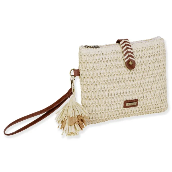 Natural, Paper Straw Clutch | CE6724 A