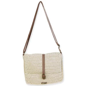 Natural, Paper Straw Crossbody | CE6652 A