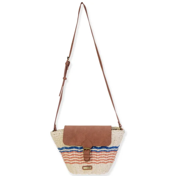 Natural, Paper Straw Crossbody | CE6732 A