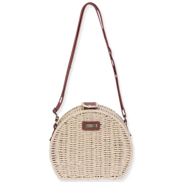 Natural, Paper Straw Crossbody | CE6647 A