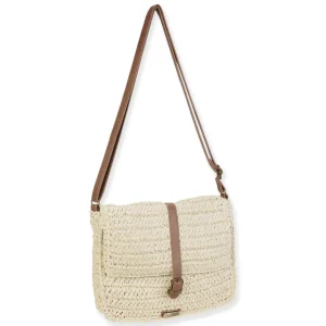 Natural, Paper Straw Crossbody | CE6652 A