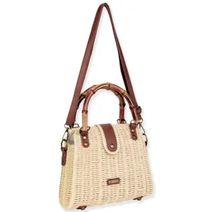 Natural, Paper Straw Crossbody | CE6646 A
