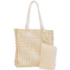 Natural, Paper Straw Shoulder Tote | CE6728 A