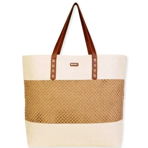Natural, Paper Straw Shoulder Tote | CE6702 A