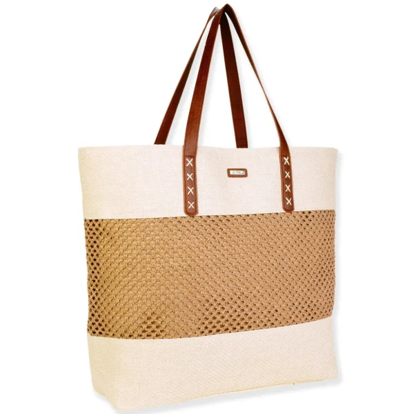 Natural, Paper Straw Shoulder Tote | CE6702 A