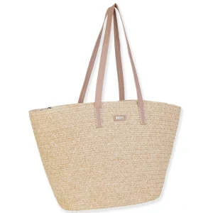 Natural, Paper Straw Shoulder Tote | CE6673 A