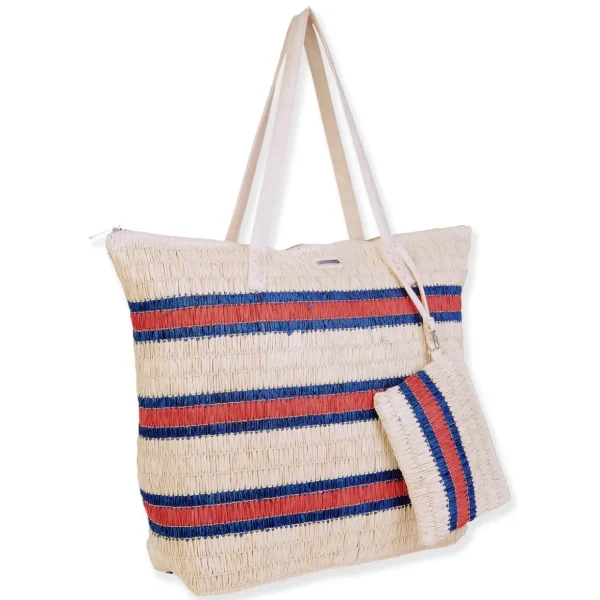 Natural, Paper Straw Shoulder Tote | CE6611 A