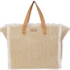 Natural, Poly Straw Shoulder Tote | CE6626 A