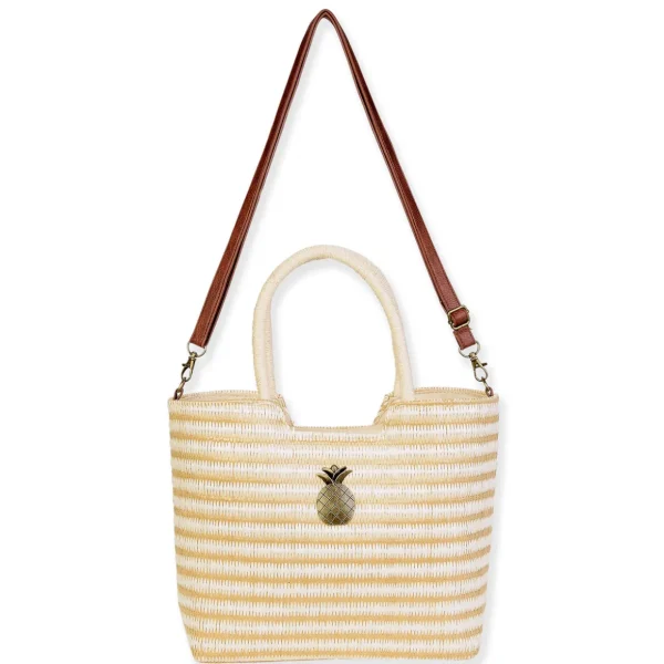 Natural, PP Straw Shoulder Tote | CE6733 A