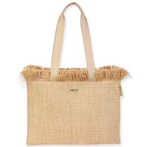 Natural, PP Straw Shoulder Tote | CE6627 A