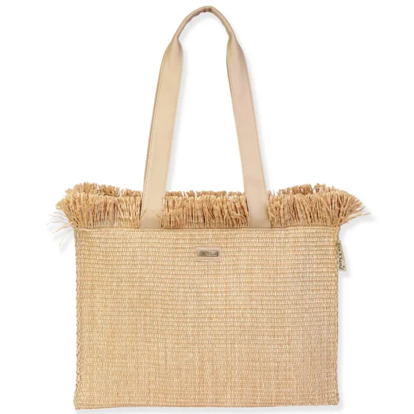 Natural, PP Straw Shoulder Tote | CE6627 A