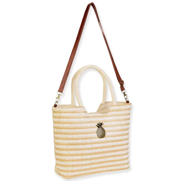 Natural, PP Straw Shoulder Tote | CE6733 A