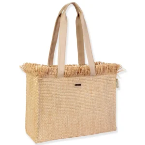 Natural, PP Straw Shoulder Tote | CE6627 A
