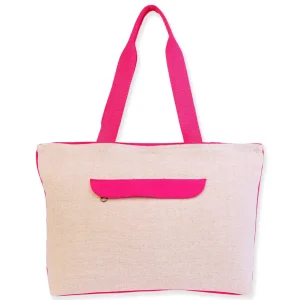 Natural, Shoulder Tote Beaded Flamingo | SNS6650 A