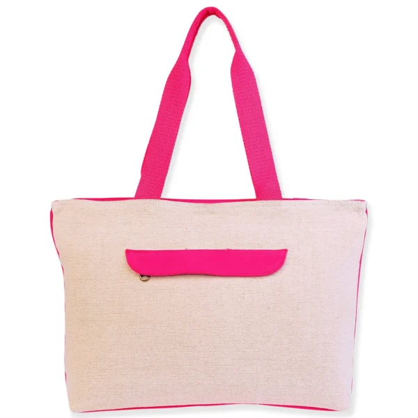 Natural, Shoulder Tote Beaded Flamingo | SNS6650 A