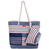 Navy, Paper Straw Shoulder Tote | CE6663 B