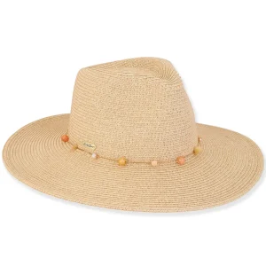 Norah | Women's Paper Braid Metallic Lurex Safari Hat | HH3069