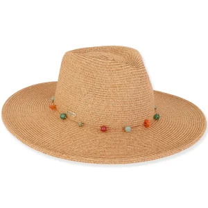 Norah | Women's Paper Braid Metallic Lurex Safari Hat | HH3069