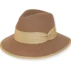 Olwen | Women's Wool Felt Safari Leather Grosgrain Trim | AD1564