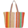 Orange Multi, Paper Crochet Shoulder Tote | CE6693 B