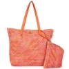 Orange Multi, Paper Straw Handbag | CE6658 B