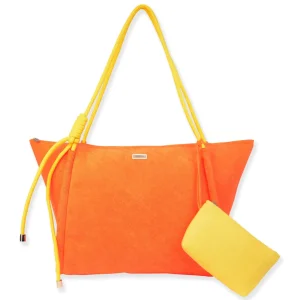 Orange, Terry/Polyester Shoulder Tote | CE6616 C