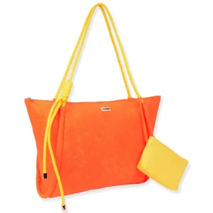Orange, Terry/Polyester Shoulder Tote | CE6616 C