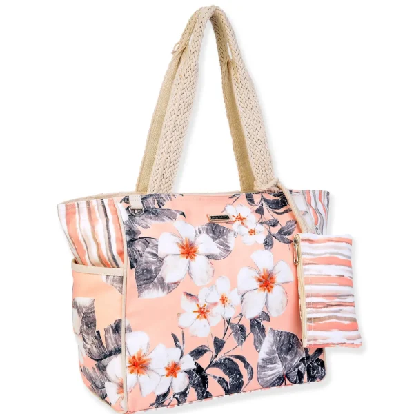 Peach Floral, Shoulder Tote | SD4810