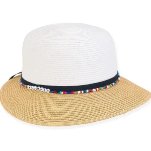 Penelope | Young Girl Paper Braid Tapered Brim Hat | HK448