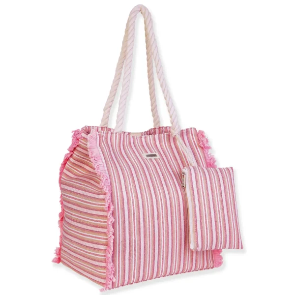 Pink, 70% Cotton/30% Poly Shoulder Tote | CE6730 A