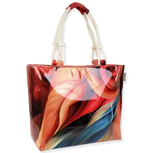 Pink, Canvas/PVC Shoulder Tote | CE6618 A
