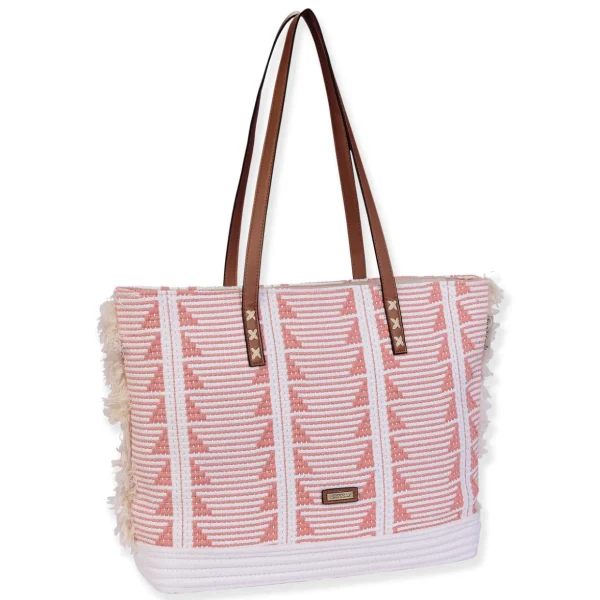 Pink, Cotton Shoulder Tote | CE6622 B