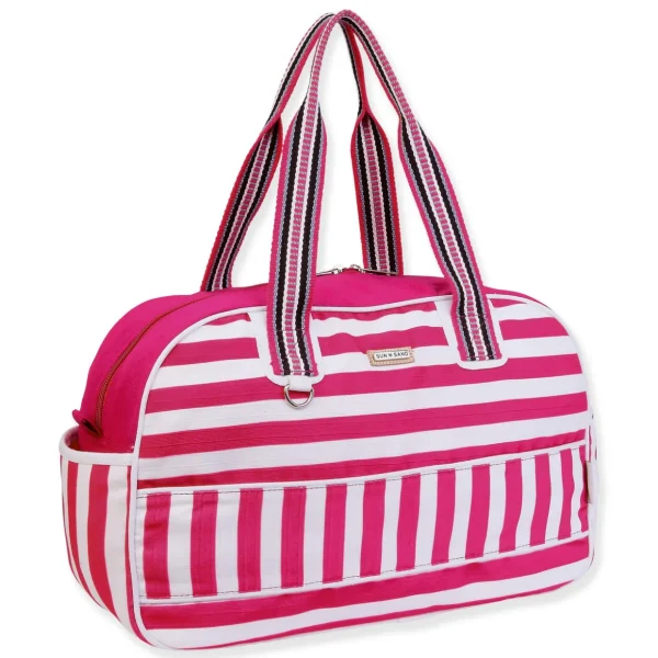 Pink, Duffle Bag Two Way Stripes | SNS6850 B