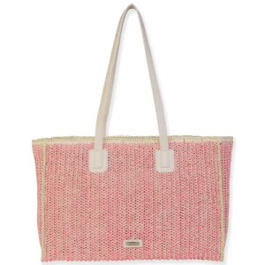Pink, Paper Straw Handbag | CE6656 A