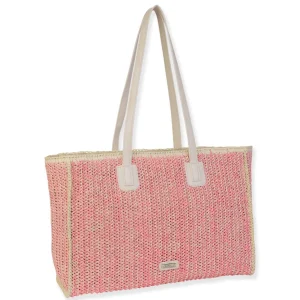 Pink, Paper Straw Handbag | CE6656 A