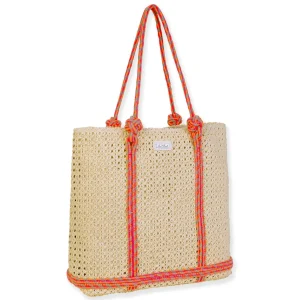 Pink, Paper Straw Handbag | CE6689 A