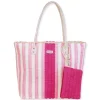 Pink, Paper Straw Shoulder Tote | CE6695 A