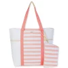 Pink, Paper Straw Shoulder Tote | CE6714 A