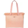 Pink, PP Straw Shoulder Tote | CE6627 B