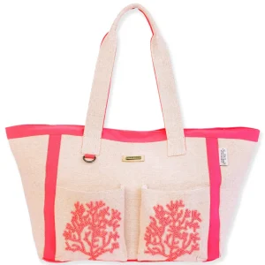 Pink, Shoulder Tote Beaded Corals | SNS6800 A
