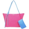 Pink, Terry/Polyester Shoulder Tote | CE6616 A