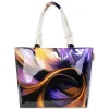 Purple, Canvas/PVC Shoulder Tote | CE6618 B