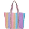Purple Multi, Paper Crochet Shoulder Tote | CE6693 A