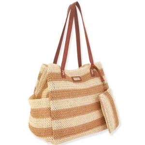 Raelyn | Natural Crochet Shoulder Tote | CE6557