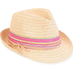 Riley | Young Girl Paper Straw Fedora Hat | HK443